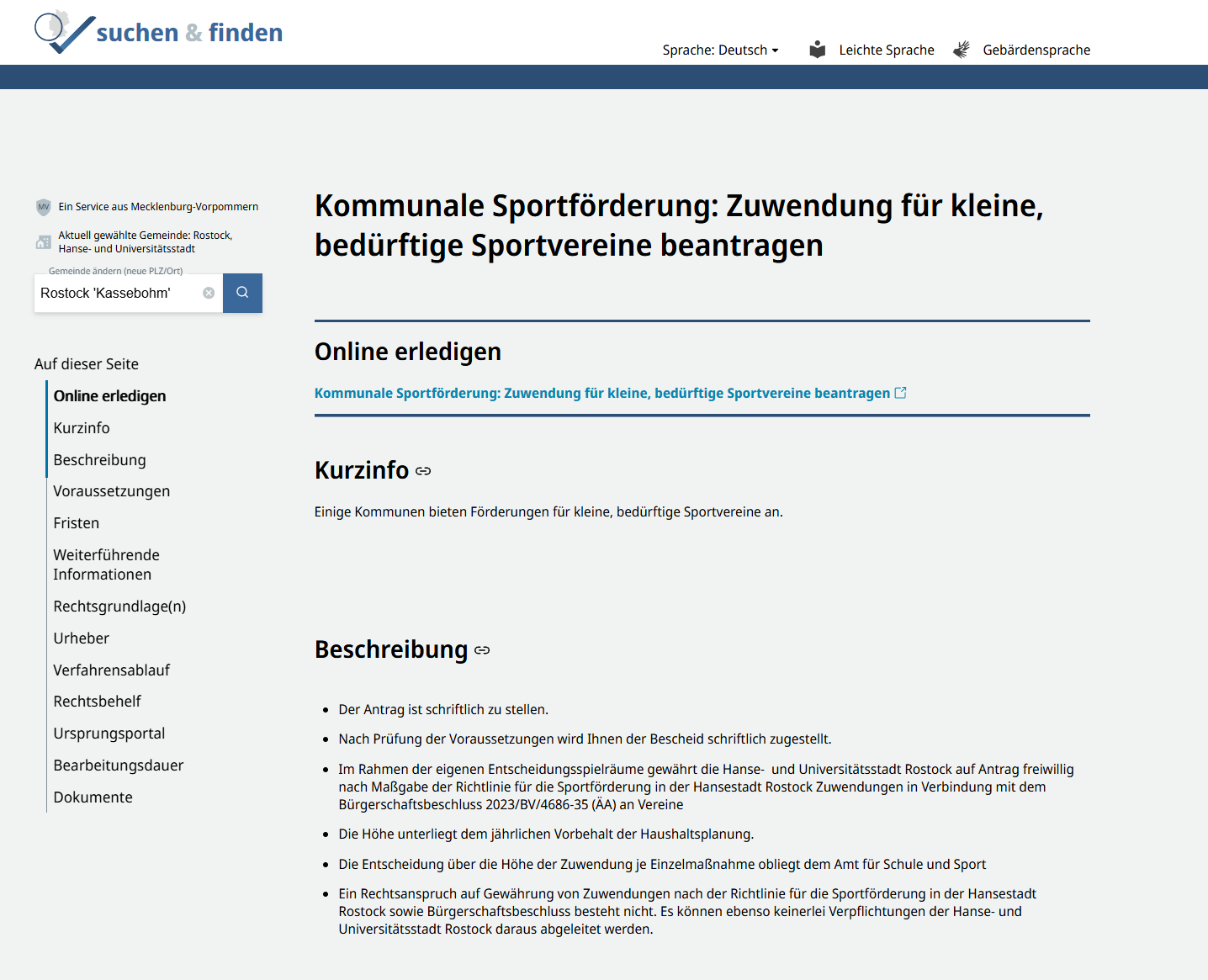 Die Leistung in Rostock Screenshot der Leistung
